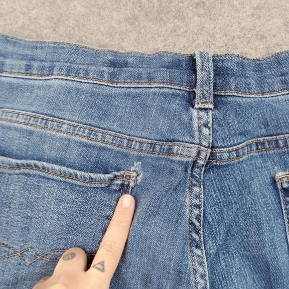 Lucky Brand Jeans Womens 14/32 Blue Medium Wash Straight Mid Rise Stretch Denim - Picture 10 of 12
